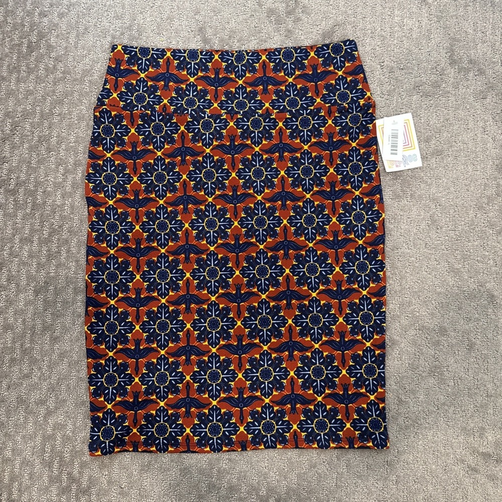 LulaRoe Women's Cassie Floral & Bird Print Skirt Multicolor Size L New
